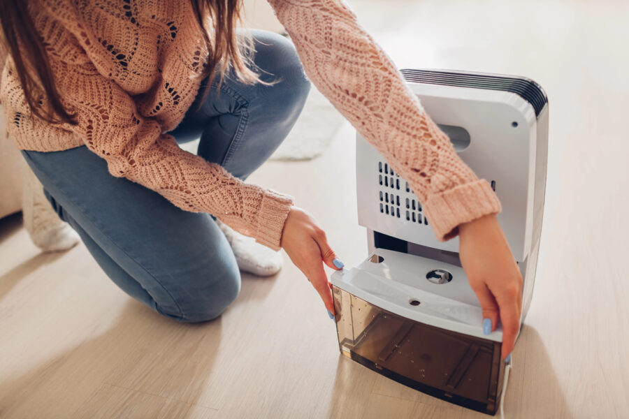 Using a dehumidifier helps remove excess moisture in your home, reducing the risk of black mould